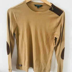 Lauren Ralph Lauren Top, Women's Shirt, Sz L Cotton, Long Sleeve, Blouse